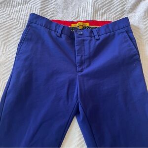 Suslo Couture Blue Pants Slacks 34x33 Men's Stretch‎ Flat Front EUC